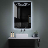 Specchio LED Verticale | Controllo tramite interruttore a muro | Luce bianca fredda - Reyze Serie Good Vibes Modello 6